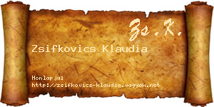 Zsifkovics Klaudia névjegykártya