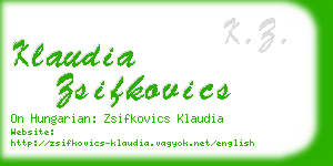 klaudia zsifkovics business card